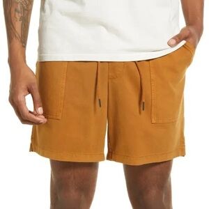 Treasure & Bond Cognac Suede Finish Men's Drawstring Shorts